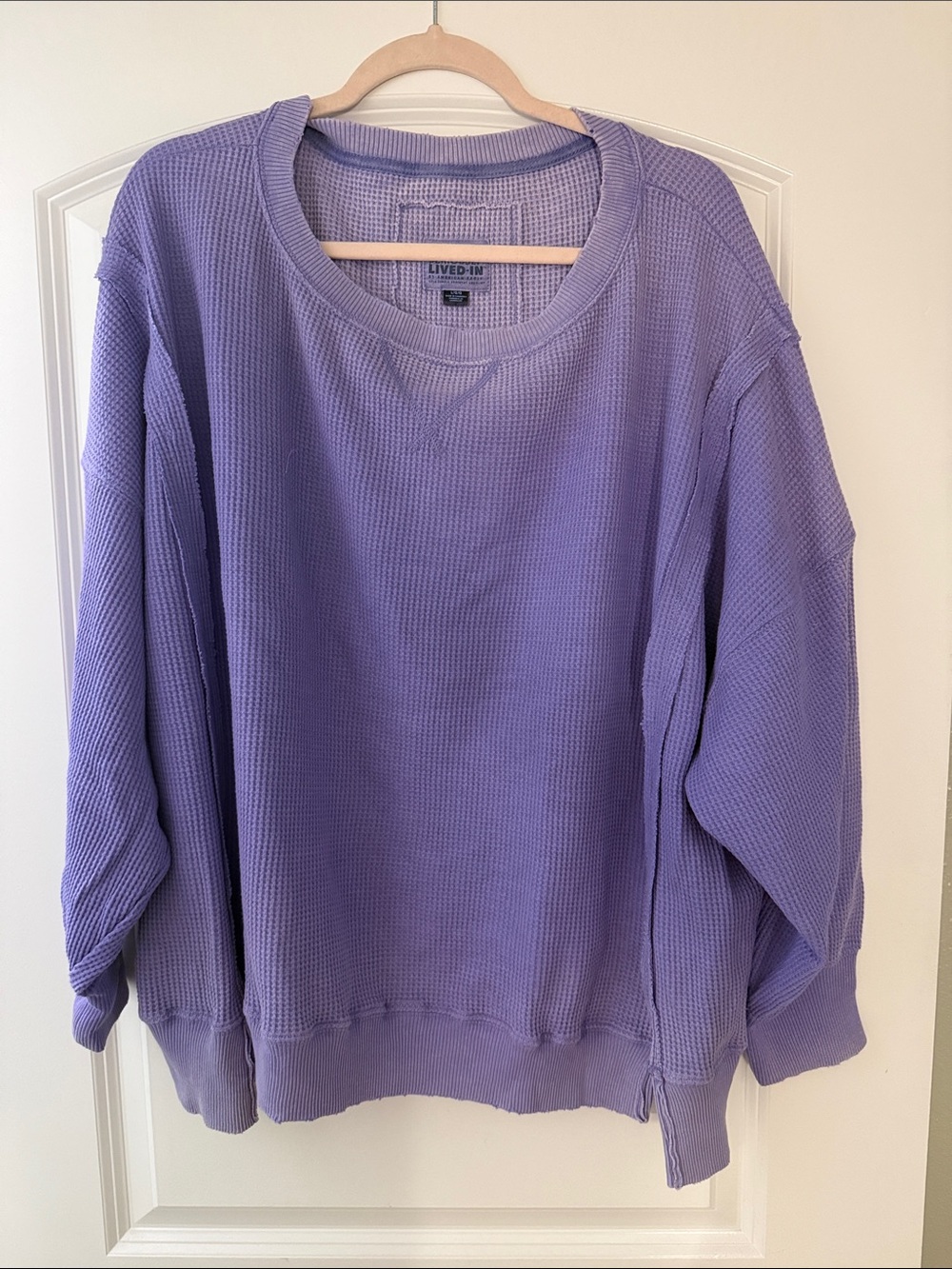 American Eagle Outfitters Lavender Waffle Knit Crewneck Sweater